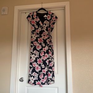 Banana Republic midi floral wrap dress